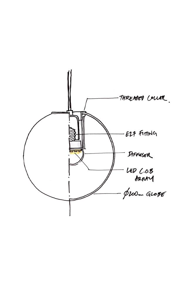 Technical drawing of the Audo TR Bulb