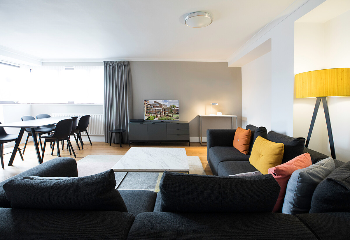 Inside the living room of Monarch House Apartments, Kensingston