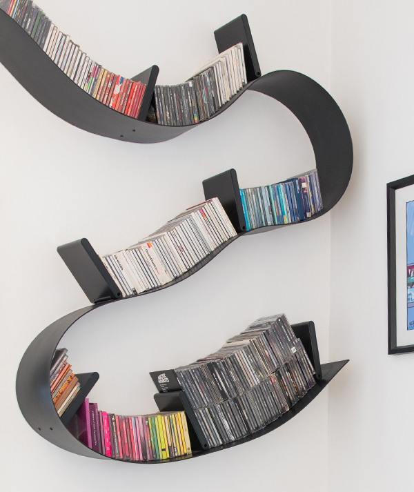 Black Kartell Bookworm Bookshelf with CDs
