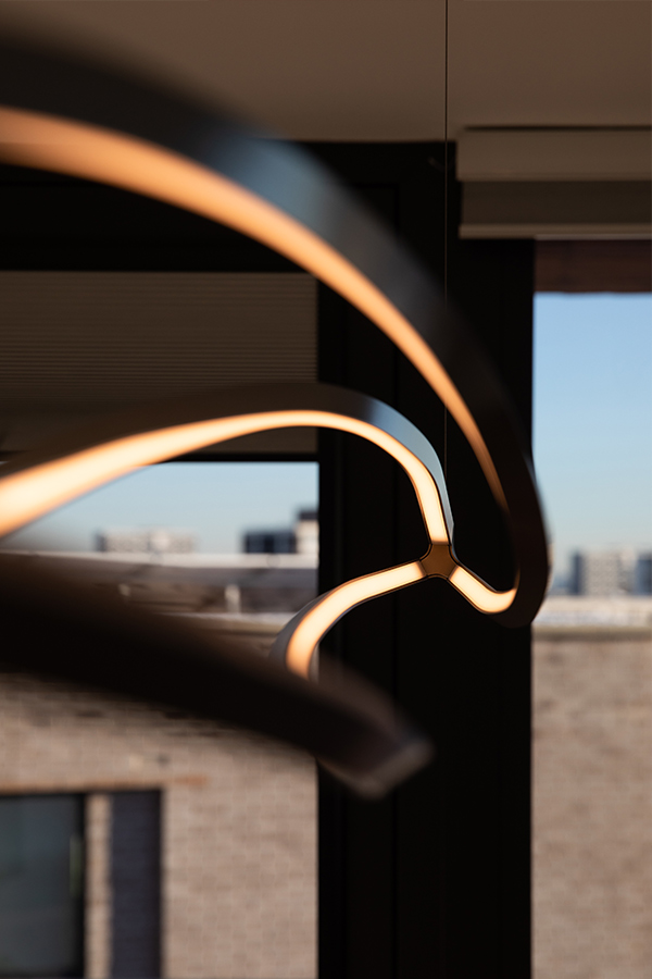 Close up of the Nemo Lighting In The Wind Horizontal Pendant Light