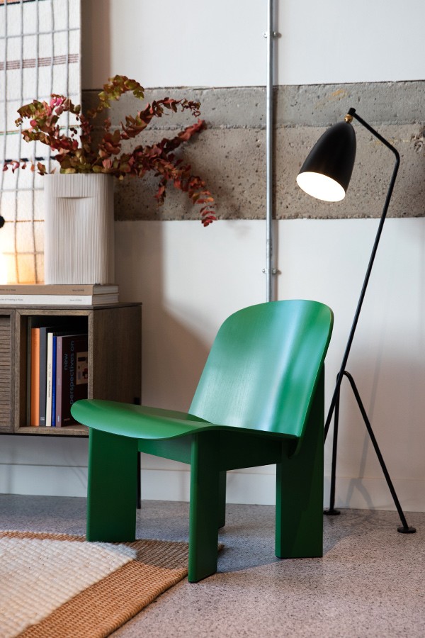 Green HAY Chisel Lounge Chair in the Nest Showroom