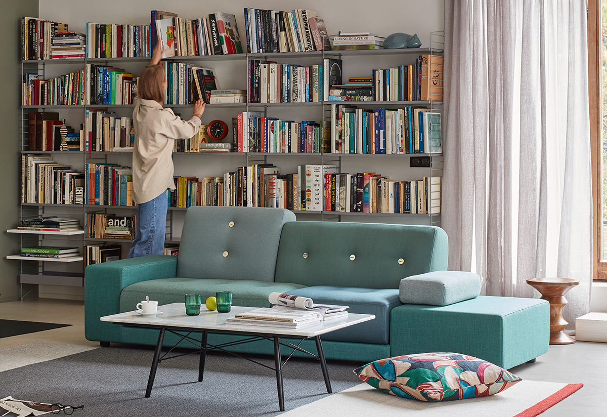 Vitra Polder Sofa in The Sea Greens fabric option 