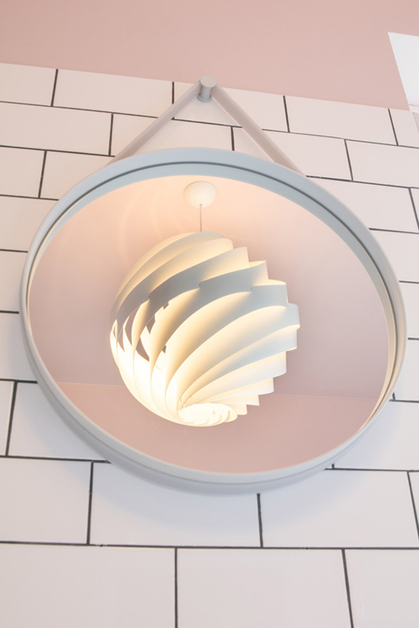 Hay Strap Mirror with Gubi Turbo Light