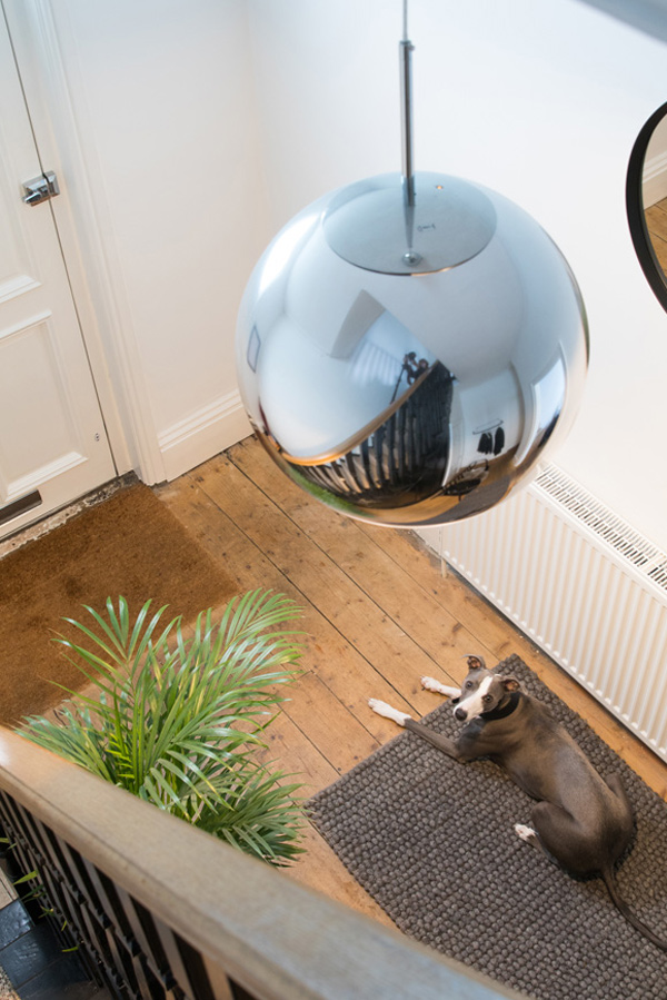 Tom Dixon Mirror ball pendant light from above