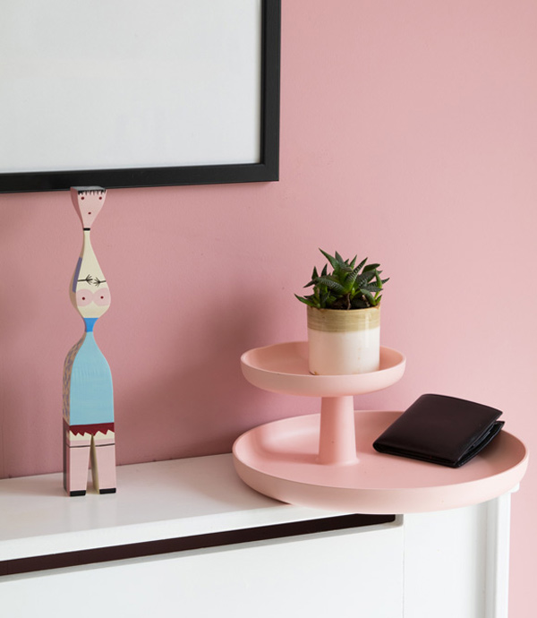 Pink Vitra Rotary Tray and Vitra Wooden Doll
