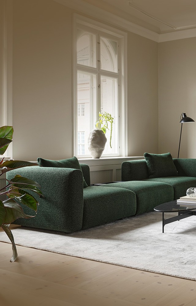 Wendelbo Boketto Modular Sofa with Pouf and Tray Lifestyle