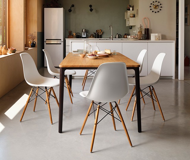 Vitra DSW Chair in dining room setting