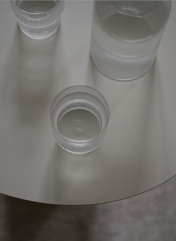 Detail of Ferm Living Ripple glass collection
