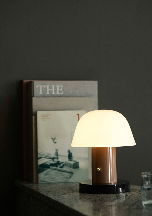 &Tradition JH27 Setago Portable Table Lamp on a marble surface