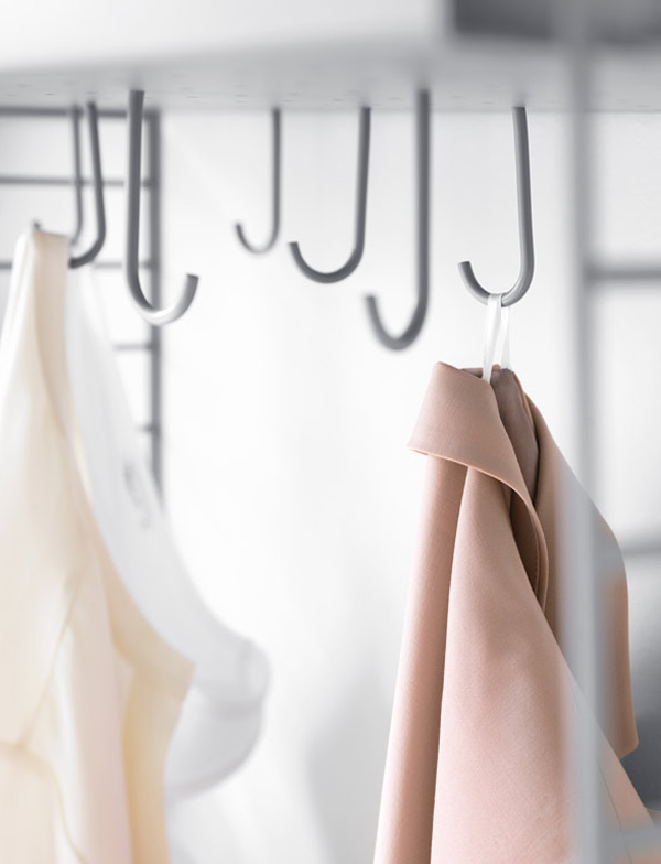 String Bedroom Shelving System clothes hooks