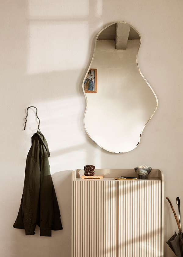 Lifestyle shot of the Ferm Living Pond Mirror Large