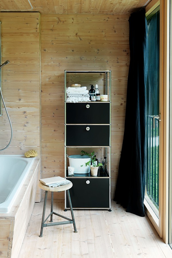 Tall USM unit in a bathroom setting