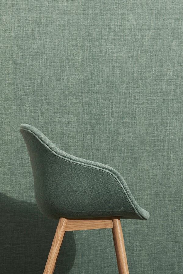 Side profile of the HAY About a Chair AAC 123 in green HAY Olavi Fabric