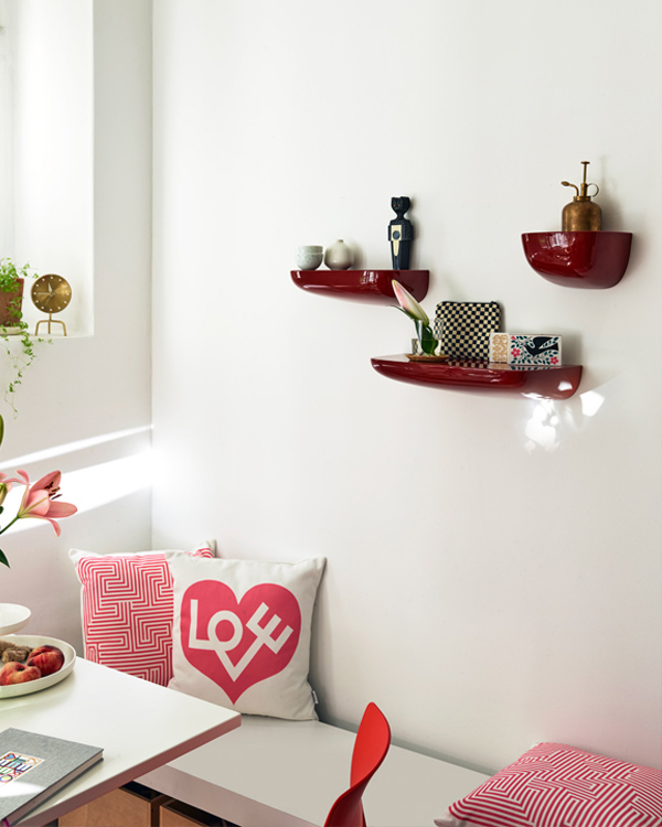 Set of 3 Vitra Corniches Shelves in Red