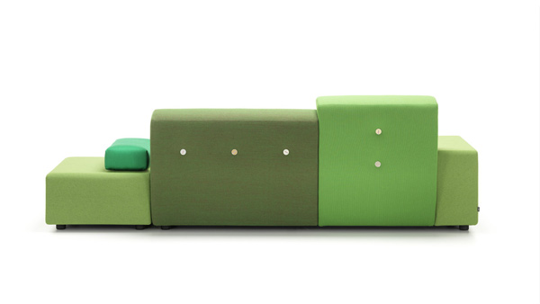 Back view of the Vitra Polder Sofa in Green
