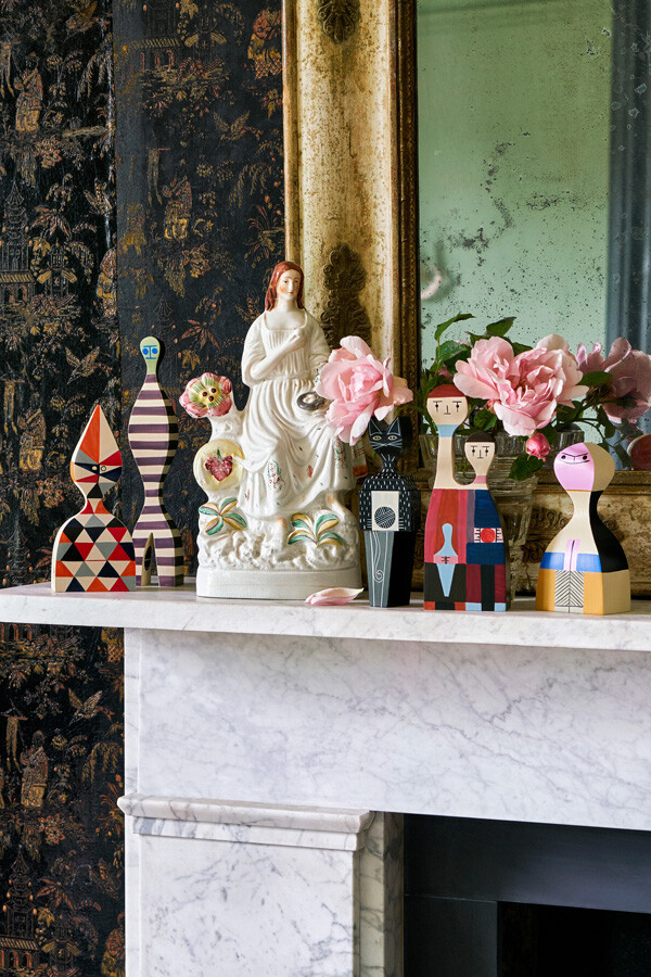 Vitra Wooden Dolls above fireplace