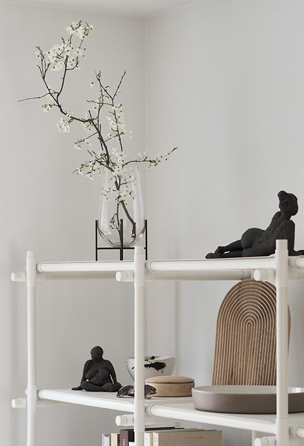 Shelving featuring the Audo Echasse vase