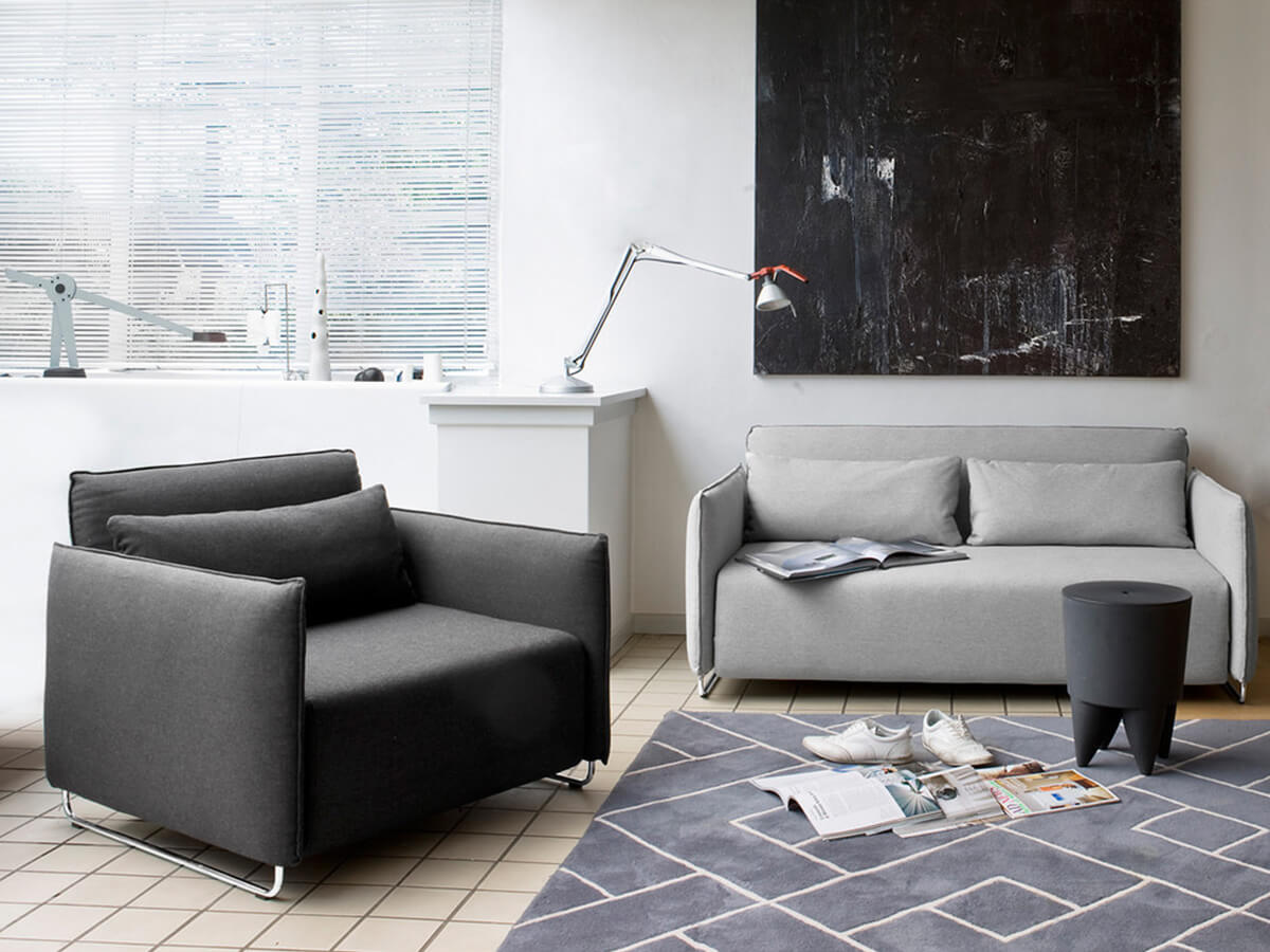 Softline Cord Sofa Beds in Grey Interior