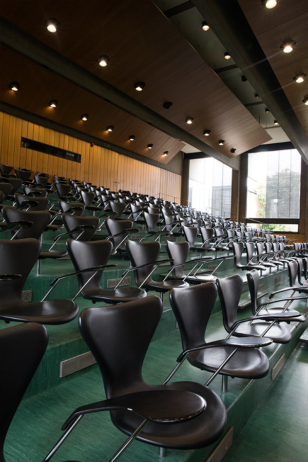 Series 7 chairs in a lecture theatre at St Catherine's College