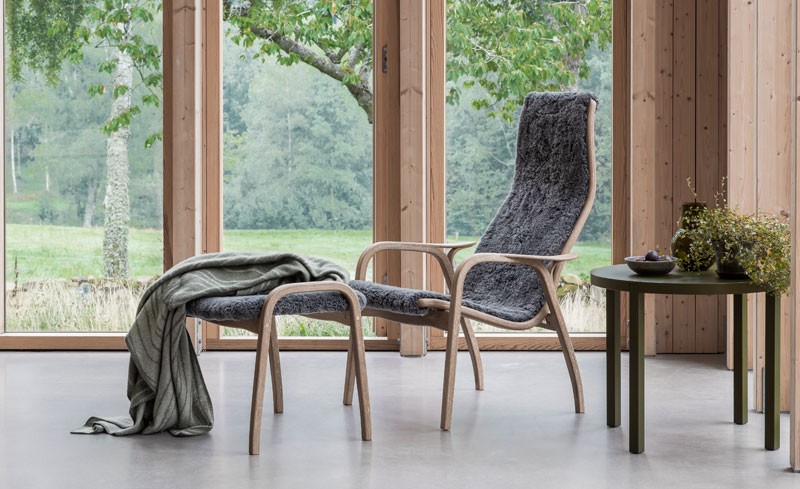 Swedese Lamino Chair and Footstool in a modern interior
