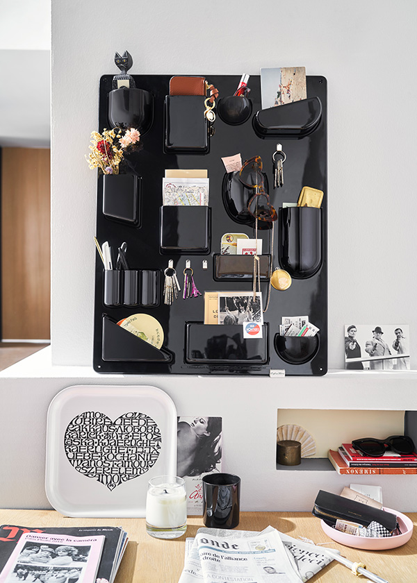 Black Uten Silo holding beauty products and accessories