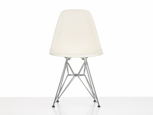Vitra DSR Eames Plastic Side Chair - Chrome Base - White