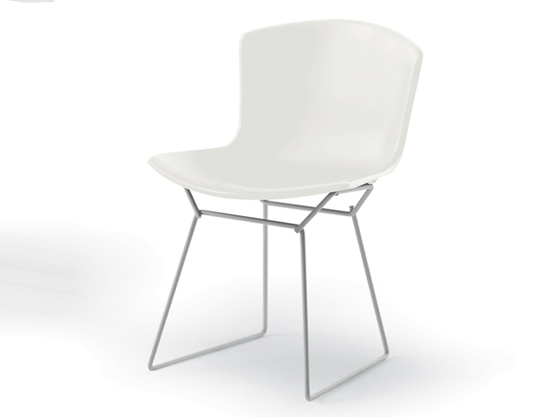 buy the knoll studio knoll bertoia plastic side chair white base at