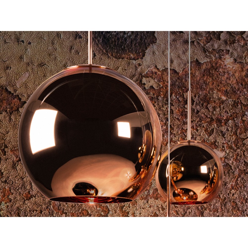 Buy the Tom Dixon Copper Round Pendant Light 25cm at nest.co.uk