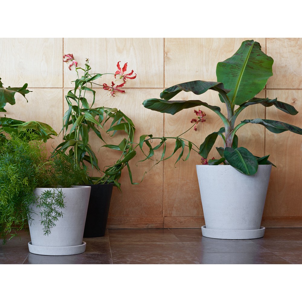 Buy the Hay Flowerpot with Saucer Grey at nest.co.uk