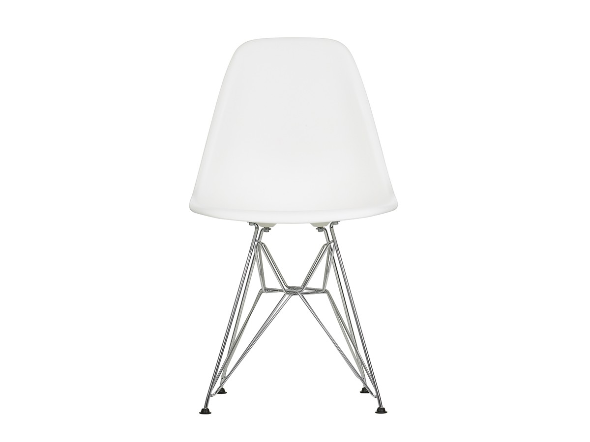 Vitra DSR Eames Plastic Side Chair - Chrome Base - White