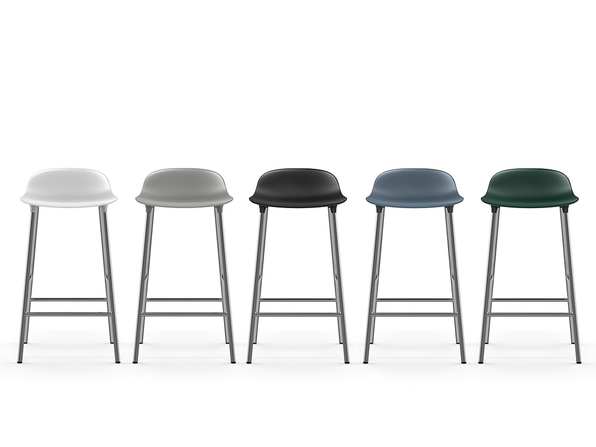Buy the Normann Copenhagen Form Bar Stool Chrome Base at nest.co.uk