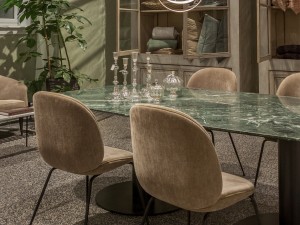 Gubi Beetle Dining Chair Fully Upholstered in Gubi Velvet