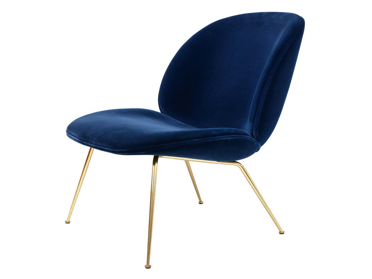 Buy the Gubi Beetle Lounge Chair Gubi Velvet at nest.co.uk