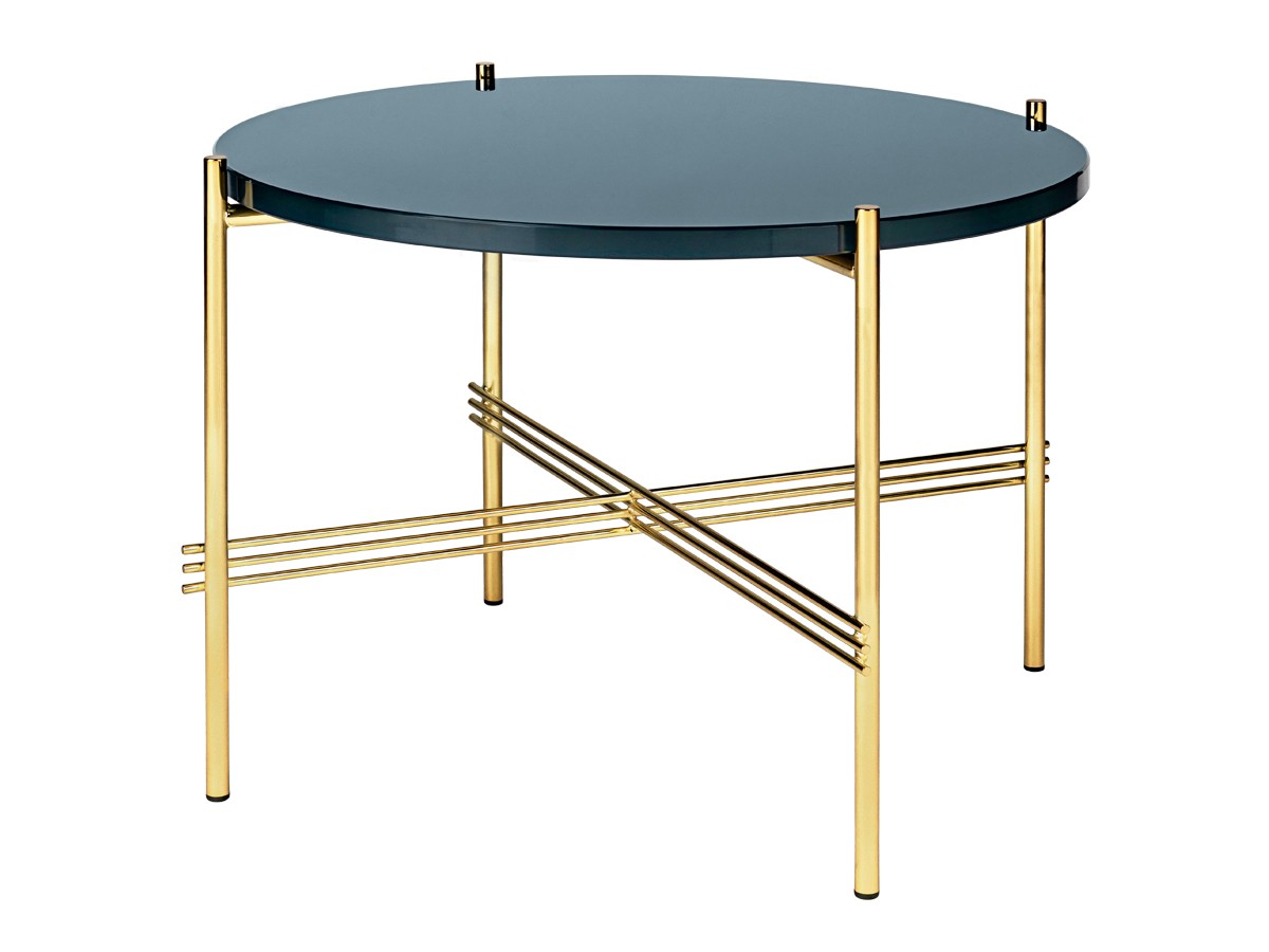 Gubi Gamfratesi TS Coffee Table - 55cm - Glass - Brass Base
