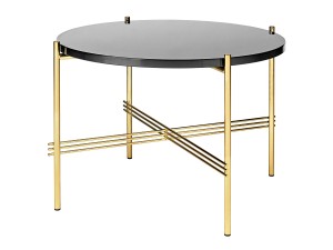 Gubi Gamfratesi TS Coffee Table - 55cm - Glass - Brass Base