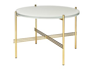 Gubi Gamfratesi TS Coffee Table - 55cm - Glass - Brass Base