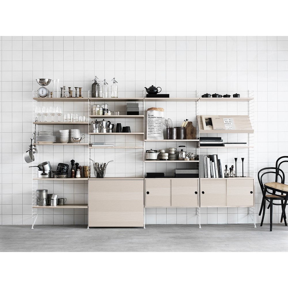 Modular Kitchen Shelving System Designs Buy the String Modular Kitchen Shelving System - Ash & White at nest.co.uk