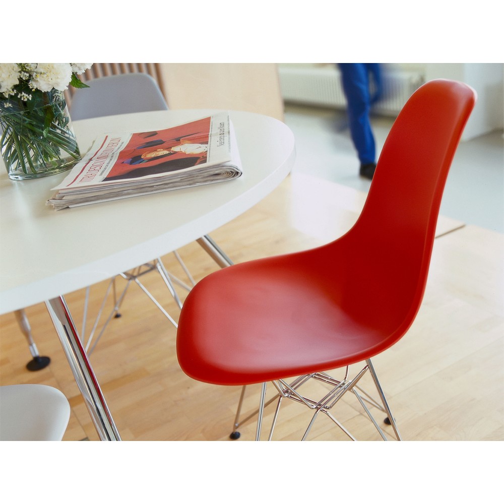 Buy the Vitra DSR Eames Plastic Side Chair Chrome Base at nest.co.uk