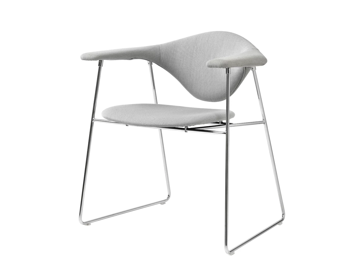 Gubi Masculo Dining Chair with Sledge Base - Fabric