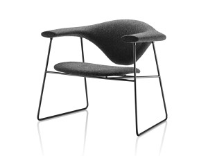 Gubi Masculo Lounge Chair - Fully Upholstered - Sledge Base