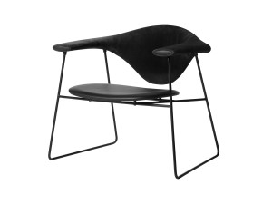 Gubi Masculo Lounge Chair - Fully Upholstered - Sledge Base