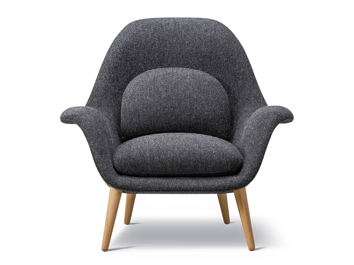 Buy the Fredericia Swoon Lounge Chair with Wood Base at nest.co.uk