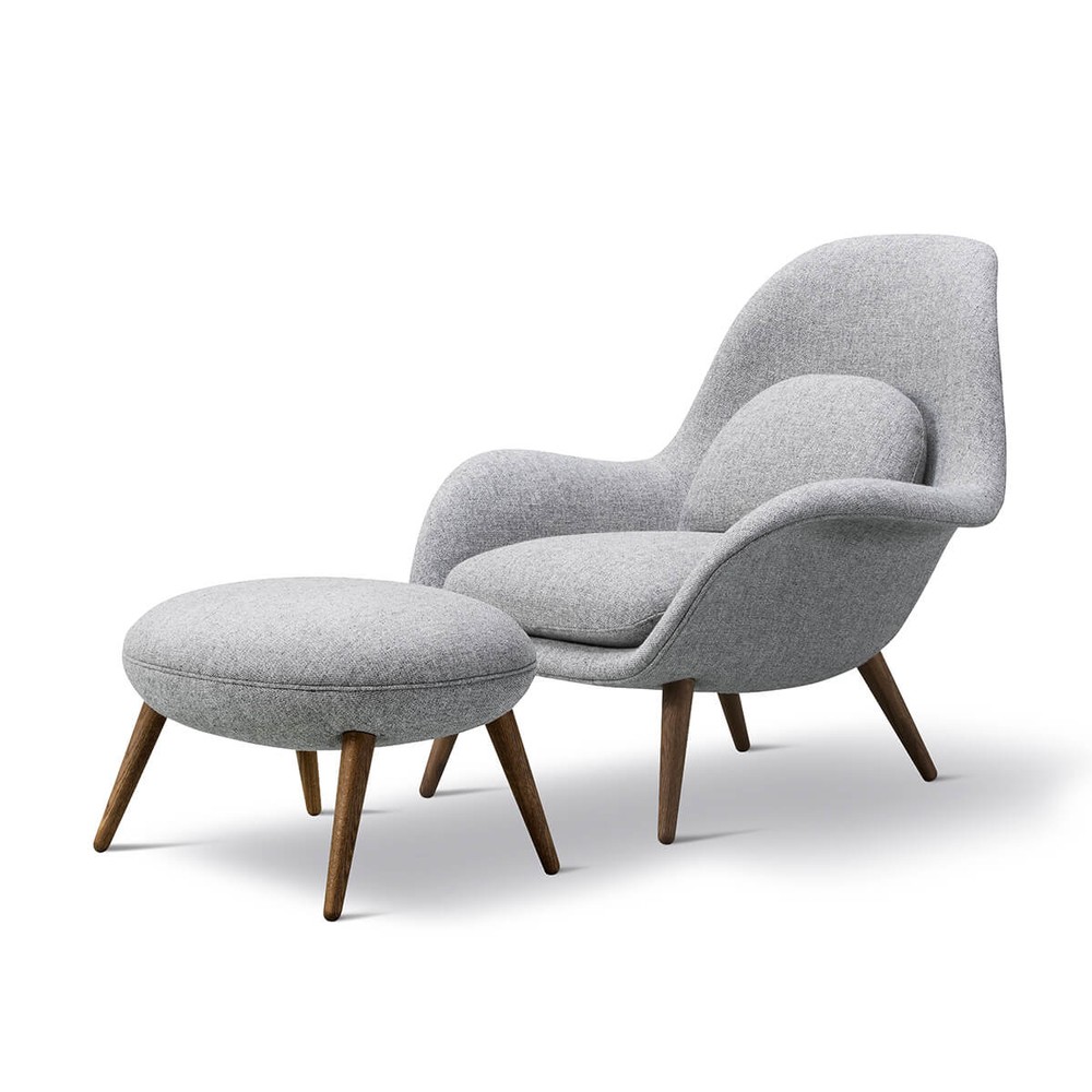 Buy the Fredericia Swoon Lounge Chair Wood Base at nest.co.uk