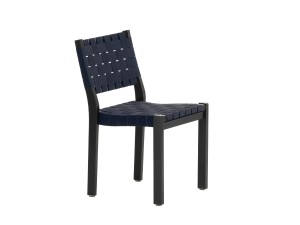 Artek 611 Dining Chair - Black Lacquered Birch