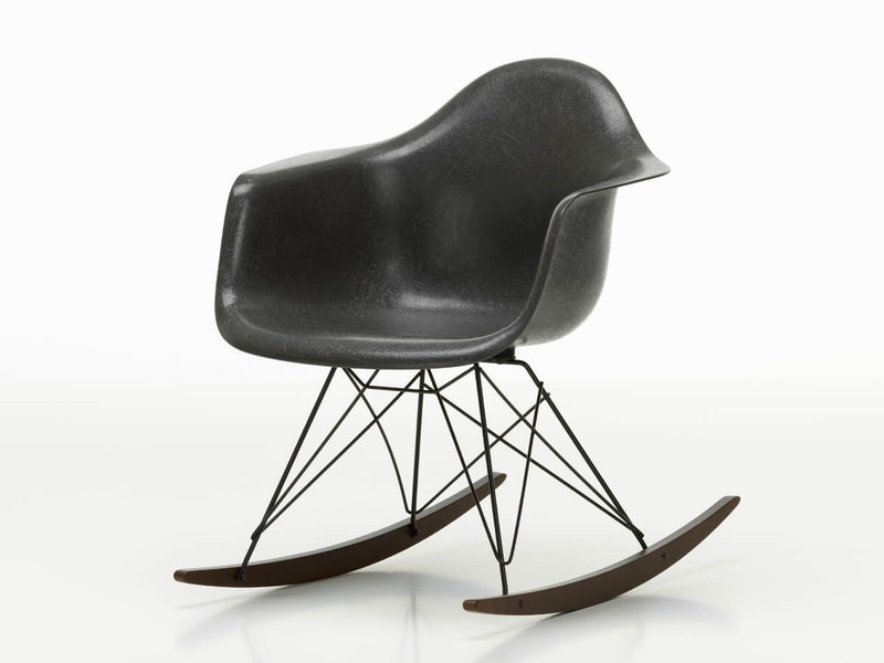 Buy the Vitra RAR Eames Fiberglass Rocking Chair - Dark Maple Base at ...