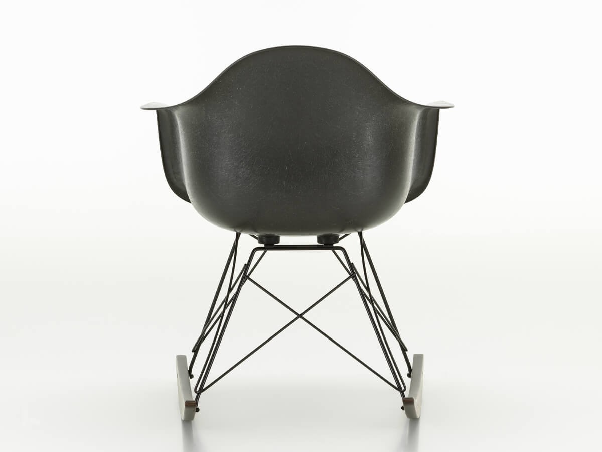 Buy the Vitra RAR Eames Fiberglass Rocking Chair Dark Maple Base at