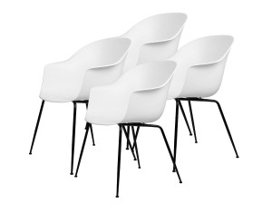 Gubi Bat Dining Chair - Black Metal Base - Set of 4