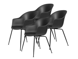 Gubi Bat Dining Chair - Black Metal Base - Set of 4
