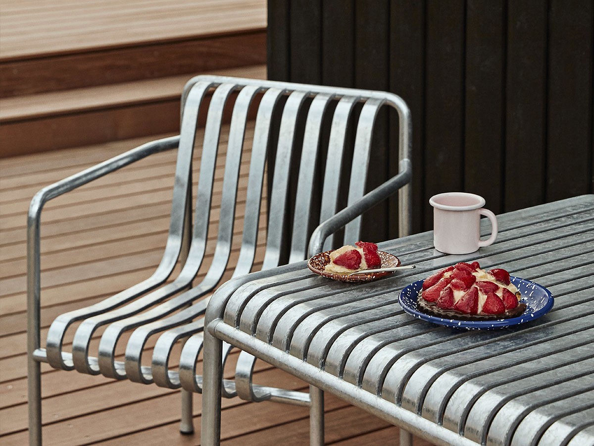 Buy the HAY Palissade Outdoor Cafe Table Hot Galvanised Steel at nest