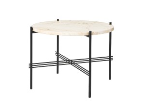 Gubi TS Travertine Coffee Table - Black Base